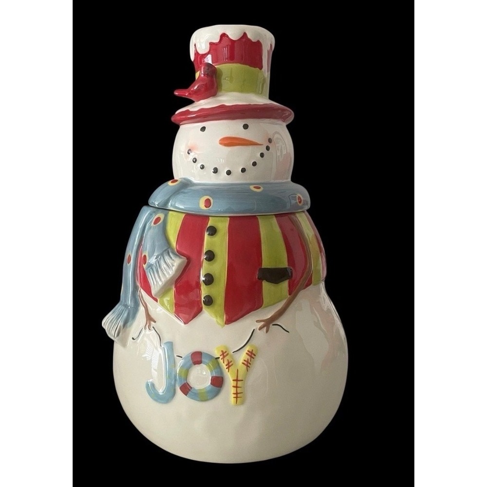 Certified International Snowman Cookie Jar Anne Tavoletti Joy Holiday Ceramic